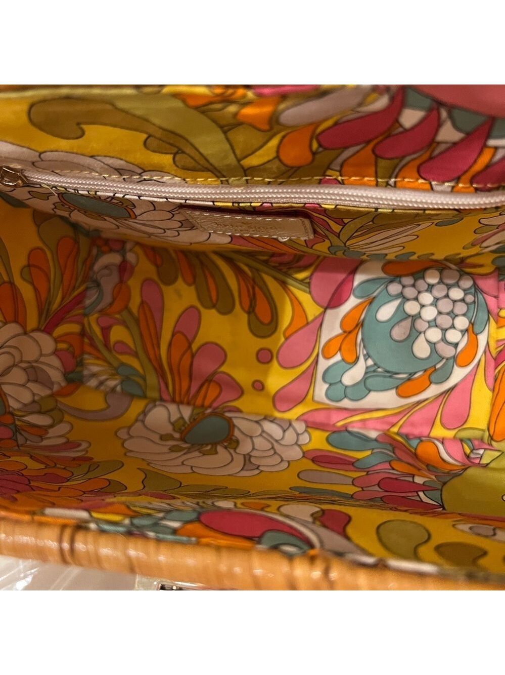 Vintage Kate Spade New York Wicker Basket Bag – Early 2000s Floral Lined - Picture 11 of 11